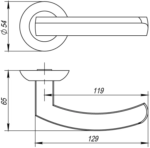 Ручка раздельная R.AR54.ALFA (ALFA AR) 140mm SN/CP-3 матовый никель/хром