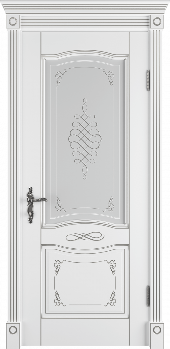 Веста Эмаль белая патина серебро Сатин арт