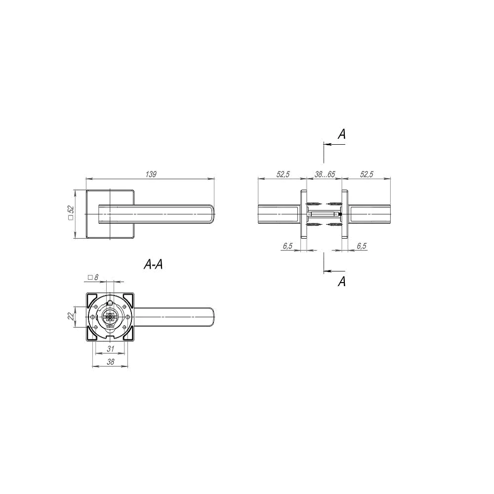 Ручка раздельная K.SL52.NEO (NEO SL) CP/WH-8 хром/белый