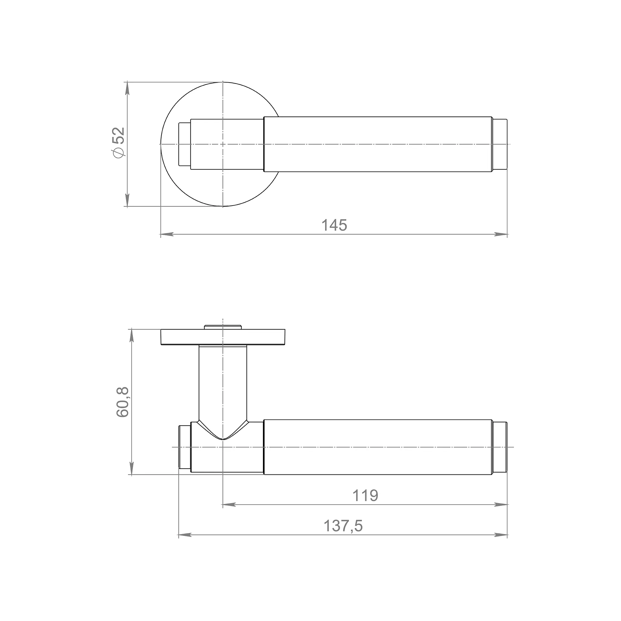 Ручка раздельная R.URS52.ROLL MWSC-33 итальянский тисненый