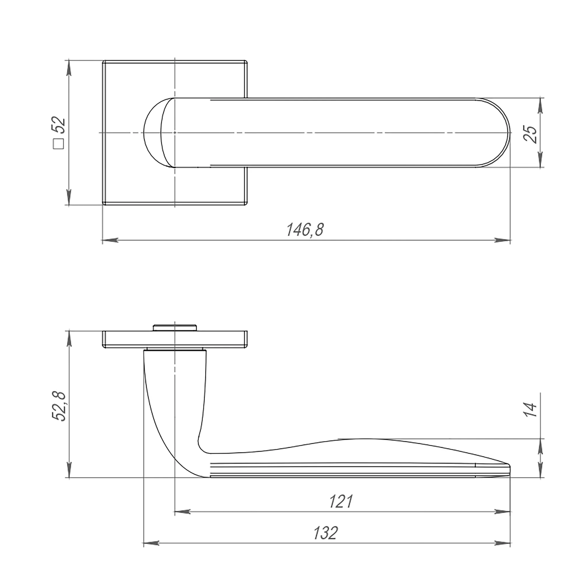 Ручка раздельная K.ARC.Q52.EXTRA SN-3 мат.никель