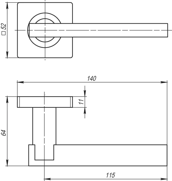 Ручка раздельная K.SQ52.ORBIS (ORBIS SQ004) SN/CP-3 матовый никель/хром