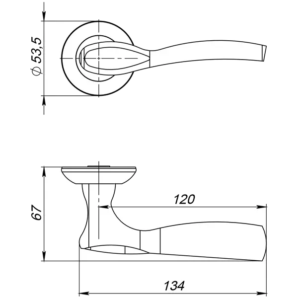 Ручка раздельная R.JR54.SILVA (SILVA JR) ABG-6 зелёная бронза