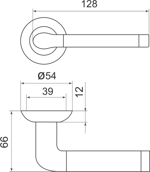 Ручка раздельная R.LD54.Stella (Stella LD28) SN/CP-3 матовый никель/хром