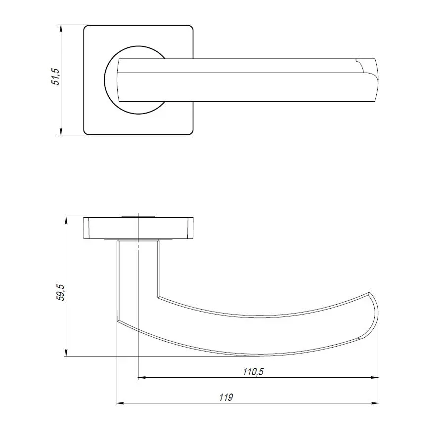 Ручка раздельная K.JK51.SIGMA (SIGMA JK) BL-24 черный