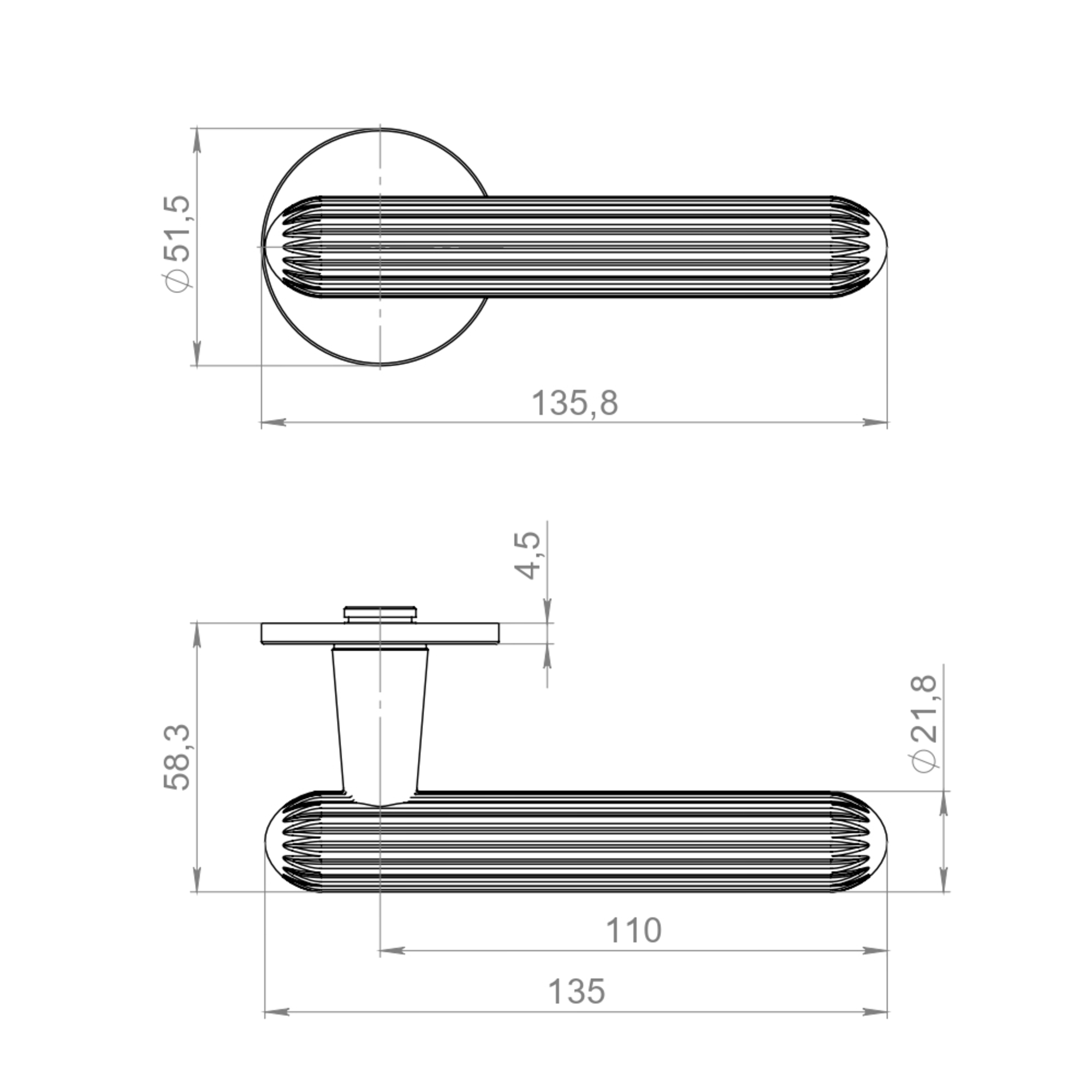 Ручка раздельная R.YM.ECLAIR AC-9 медь