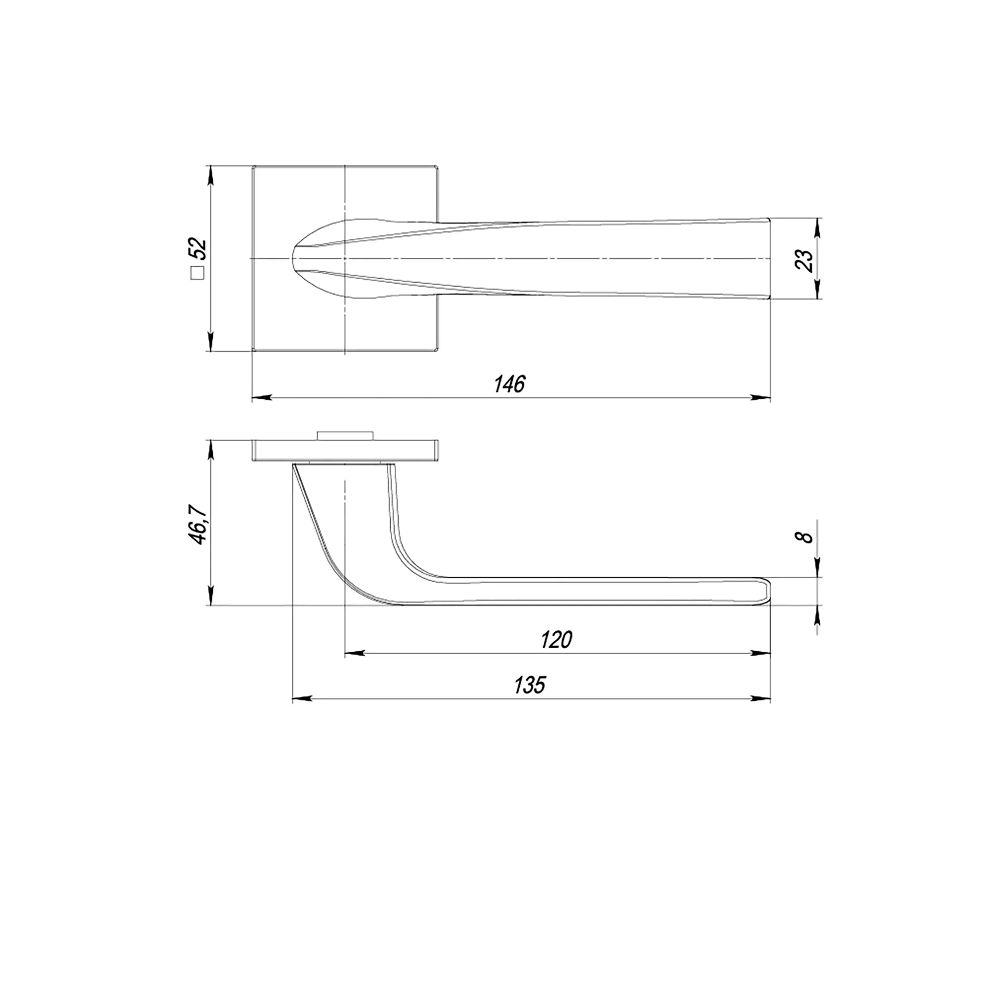 Ручка раздельная K.ARC.Q52.SATURN BL-24 черный