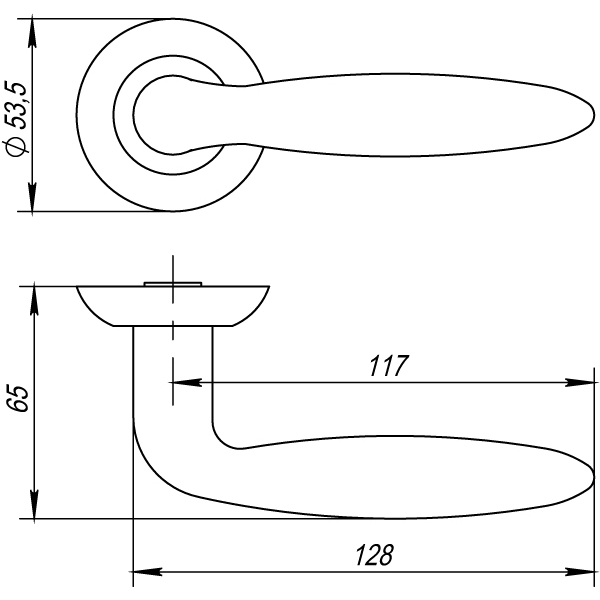 Ручка раздельная R.TL54.BASIS (BASIS TL) SN/CP-3 матовый никель/хром