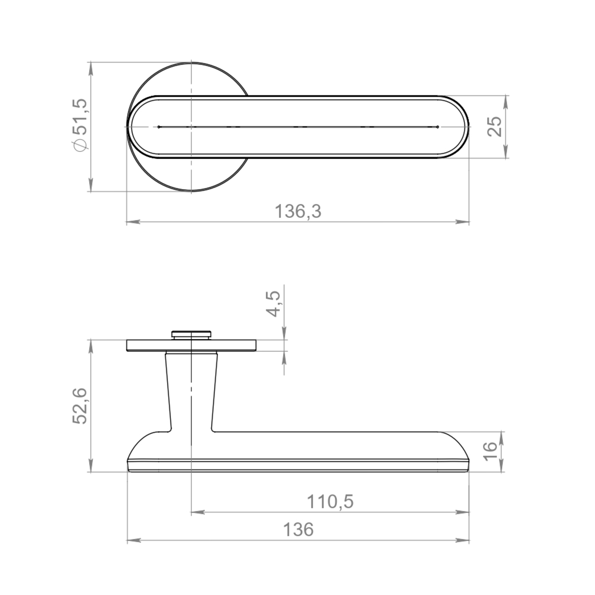 Ручка раздельная R.YM.FRAPPE AC-9 медь