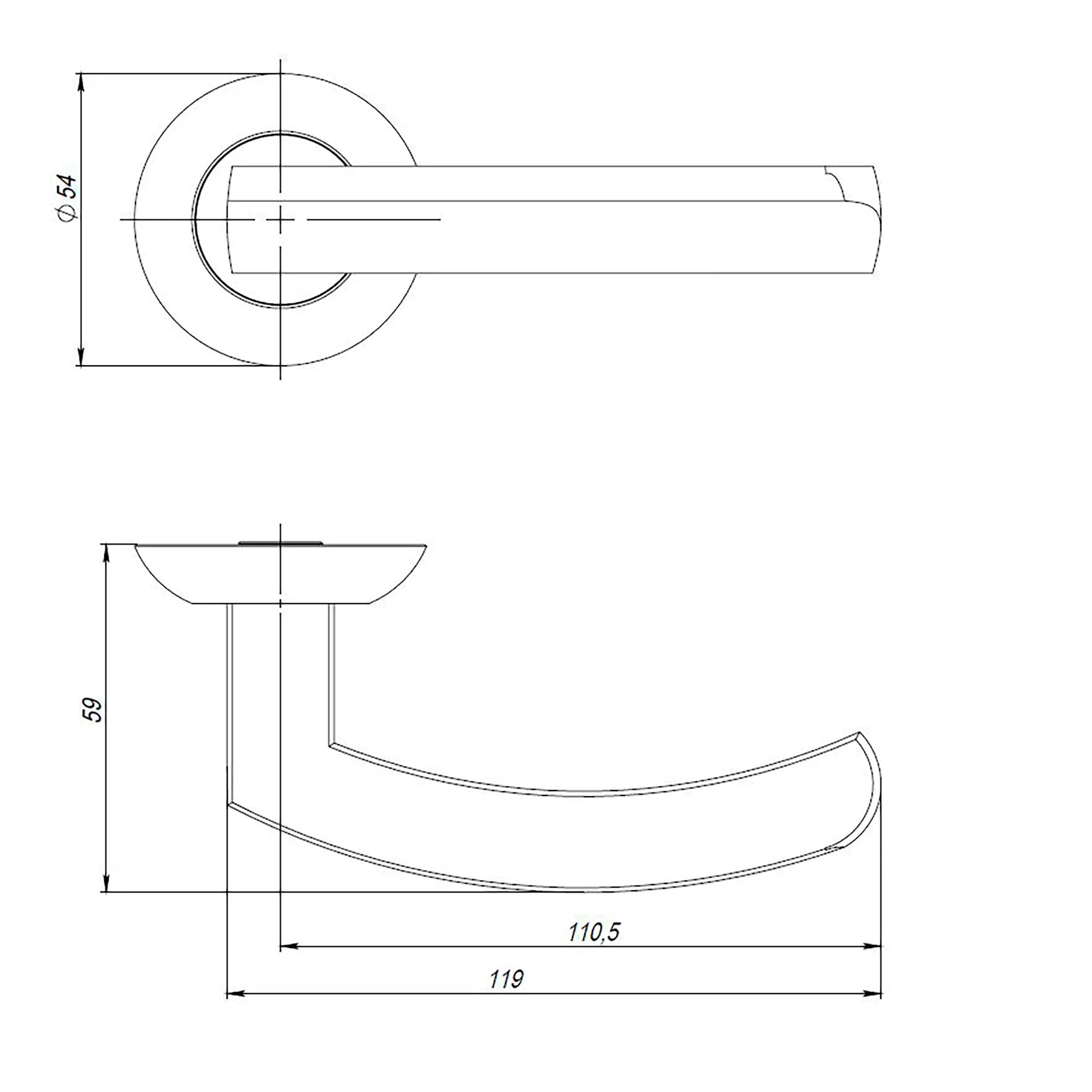 Ручка раздельная R.JR54.SIGMA (SIGMA JR) SN/CP-3 матовый никель/хром 140мм