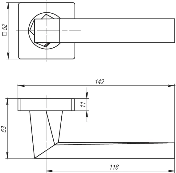 Ручка раздельная K.SQ52.CORSICA (CORSICA SQ003) MWSC-33 итальянский тисненый
