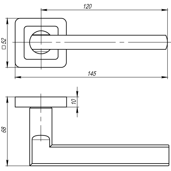 Ручка раздельная K.QR52.PLUTON (PLUTON QR) GR/CP-23 графит/хром