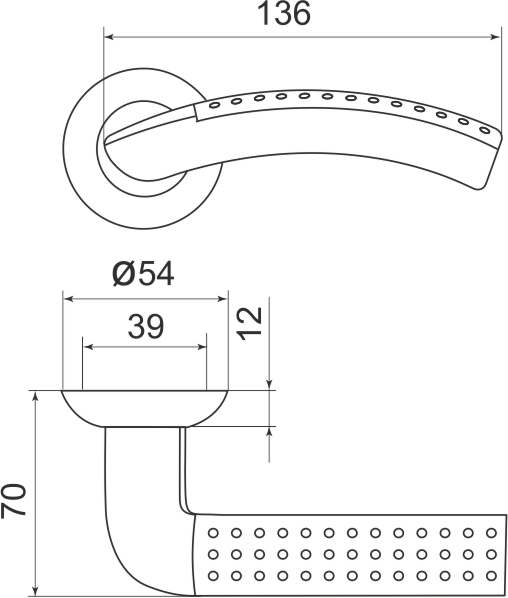 Ручка раздельная R.LD54.Libra26 (Libra LD26) SN/CP-3 матовый никель/хром TECH (кв. 8х140)