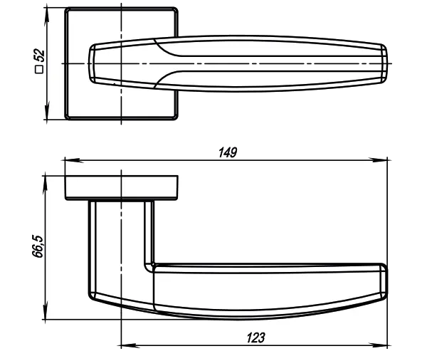 Ручка раздельная K.USQ52.ARC (ARC USQ2) BB/SBB-17 кор.бронза/мат.кор.бронза
