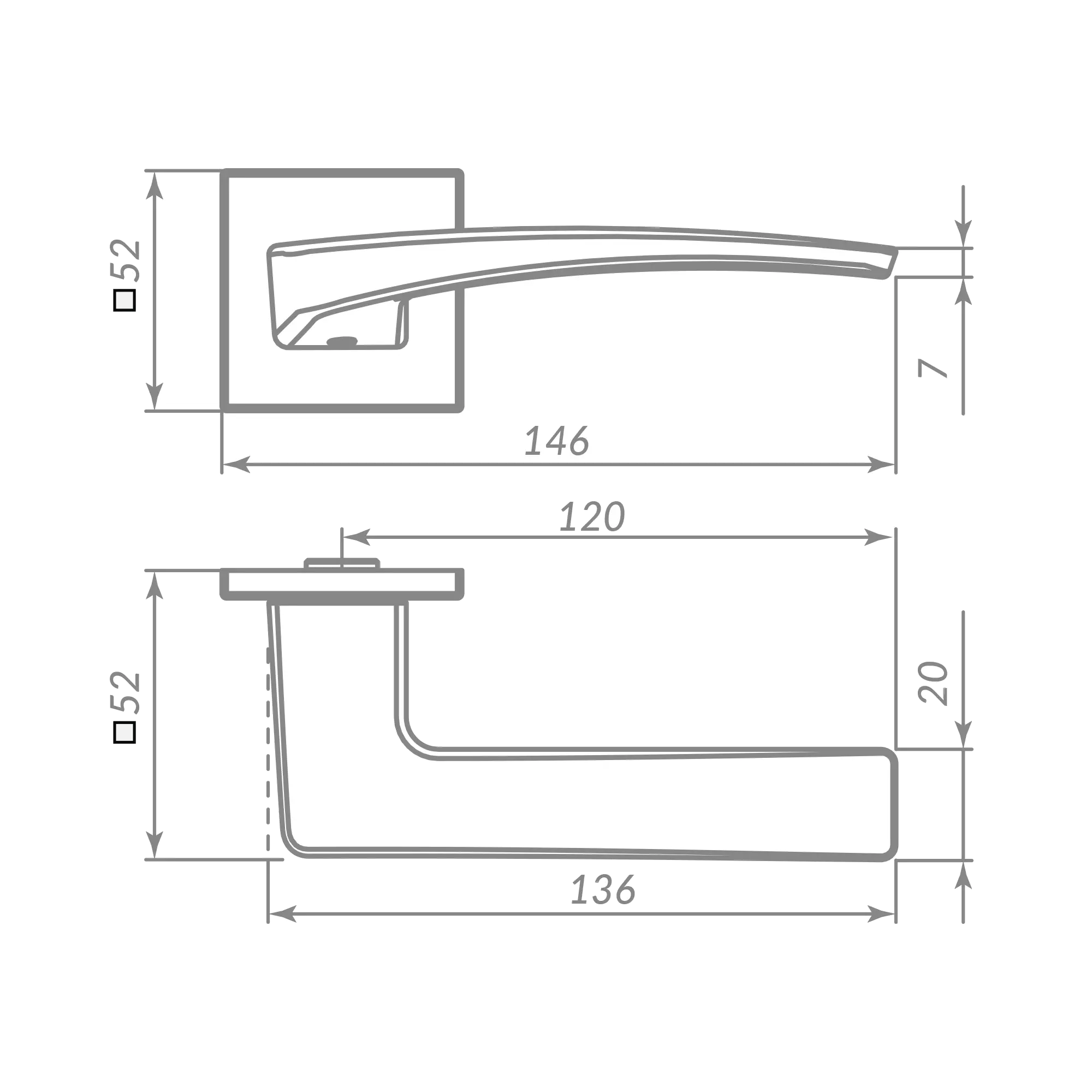 Ручка раздельная K.ARC.Q52.LOTUS GR-23 графит