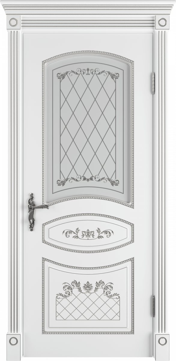 Адель Эмаль белая патина серебро Сатин арт